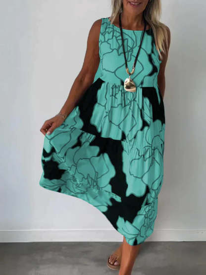 Patterned Midi Dress