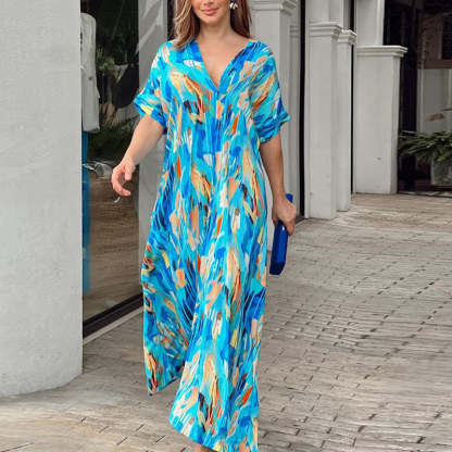 Summery V-neck Maxi Dress