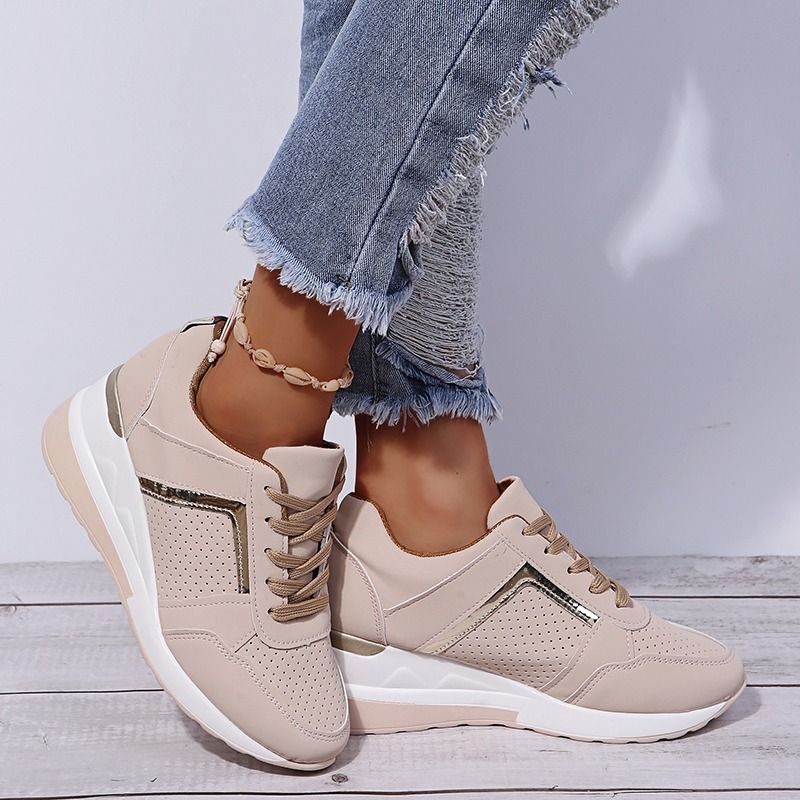 Orthopedic Lace-up Wedge Sneakers