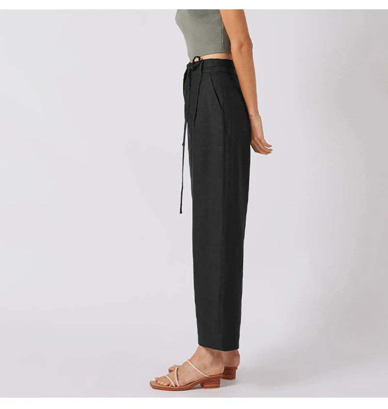 Linen Wide-Leg Trousers