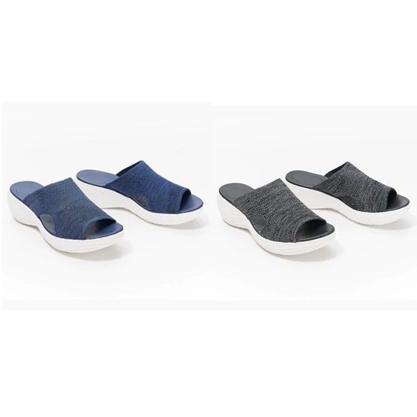 Upgraded Stretch Orthotic Slide Sandals, Knitted Sports Corrective Sandal