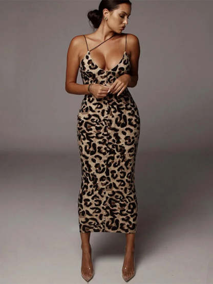  Sexy Animal Print Maxi Dress