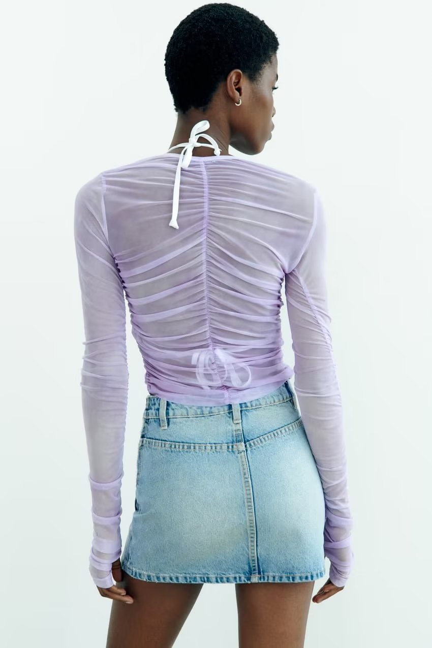 Ruched Button-Up Top