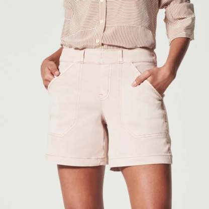Stretch Pull-On Denim Shorts