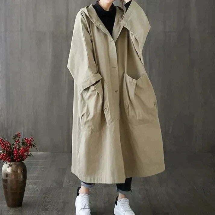 Windproof OverSized Trench Coat With Pockets