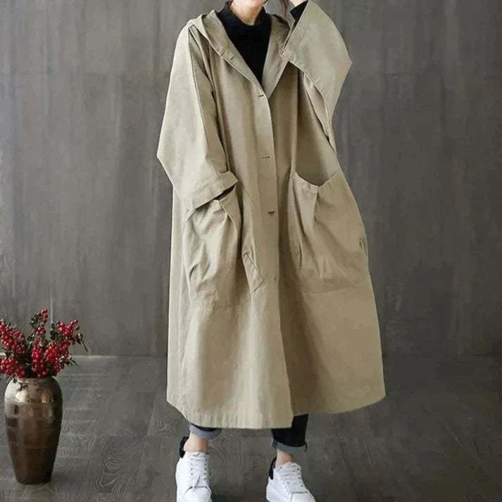 Windproof OverSized Trench Coat With Pockets