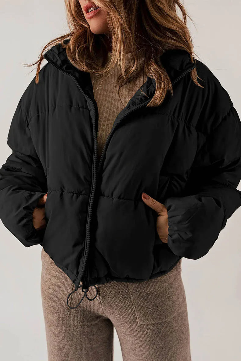 Puffer Jacket with Cinched Waist