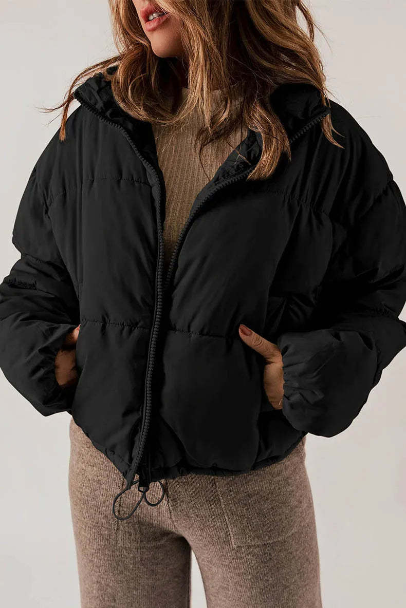 Puffer Jacket with Cinched Waist