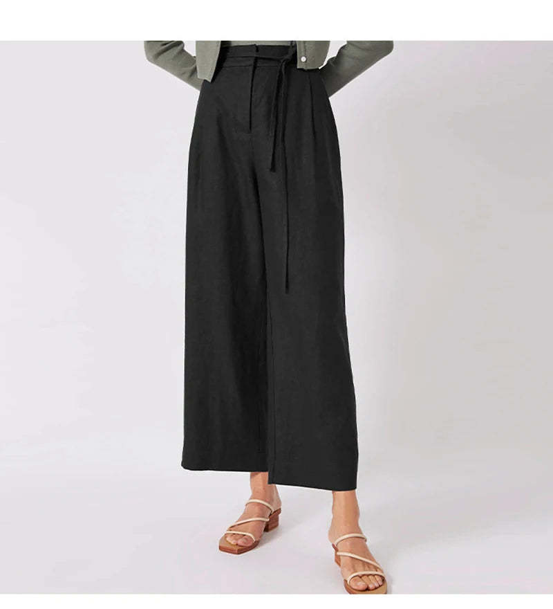 Linen Wide-Leg Trousers