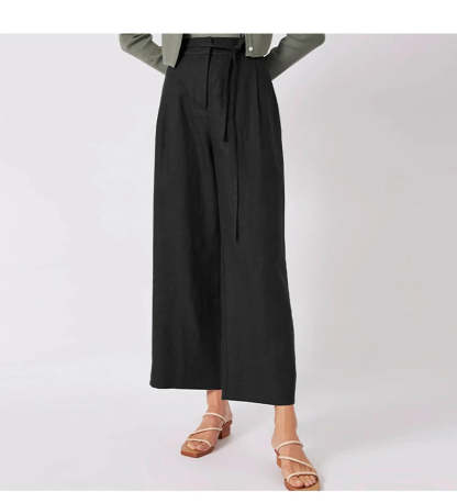 Linen Wide-Leg Trousers