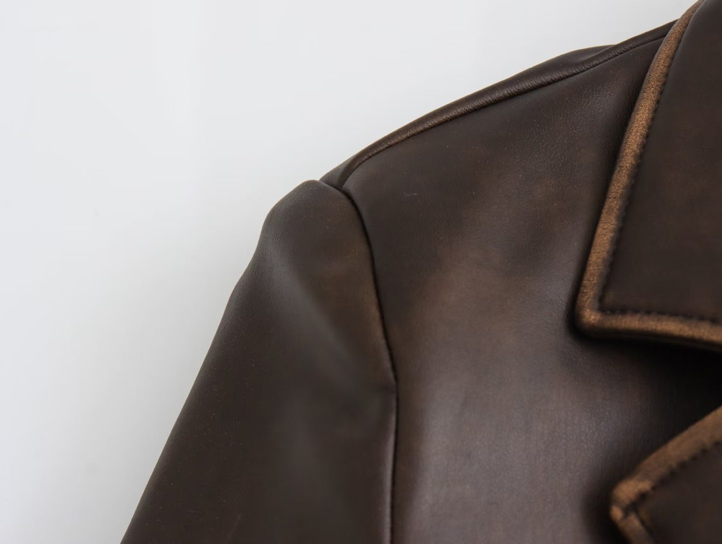 Women's Long Brown Leather Coat