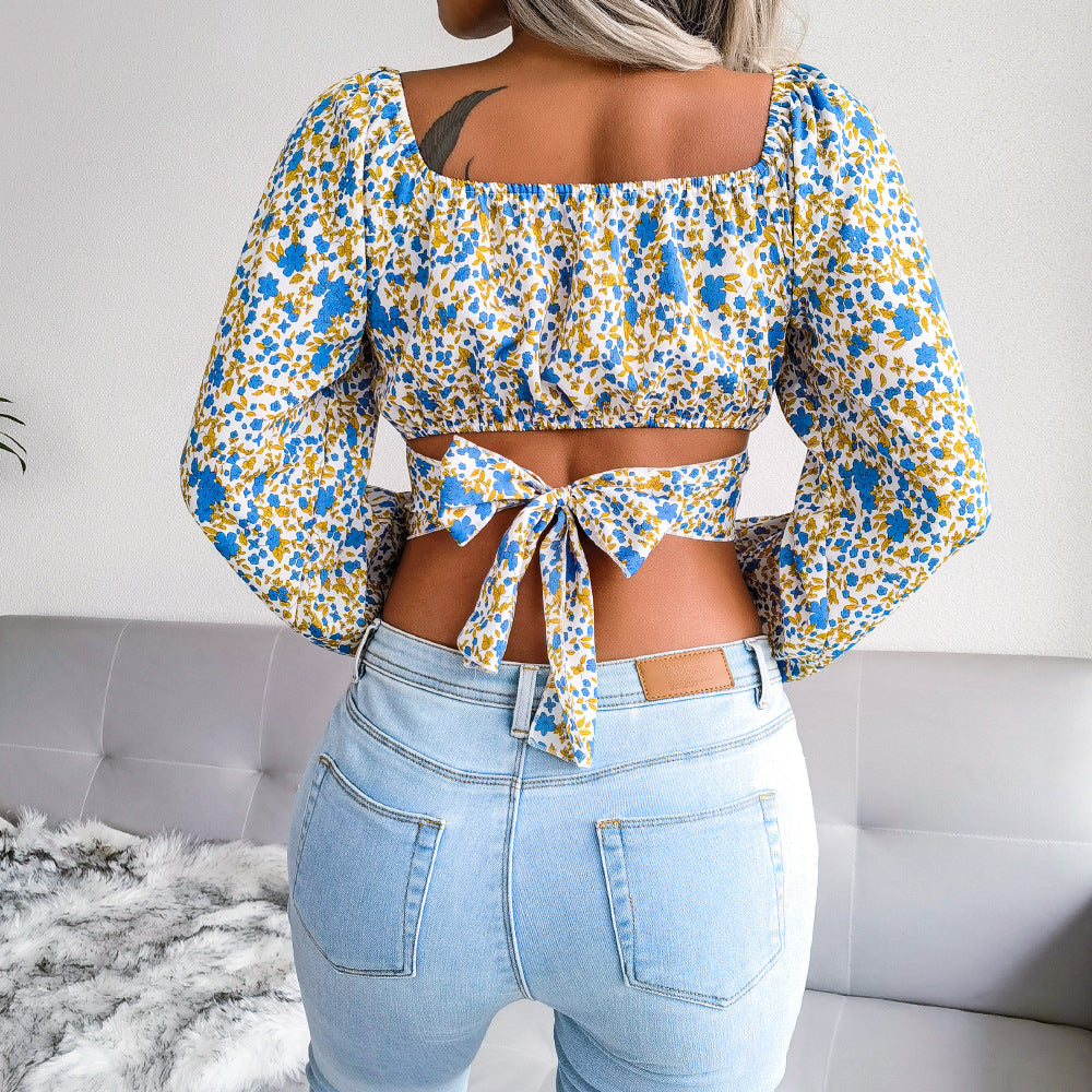 Milkmaiden Top With Floral Print