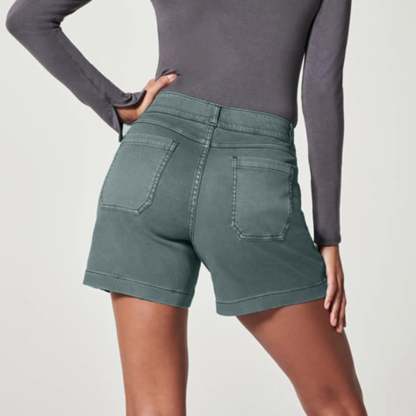 Stretch Pull-On Denim Shorts