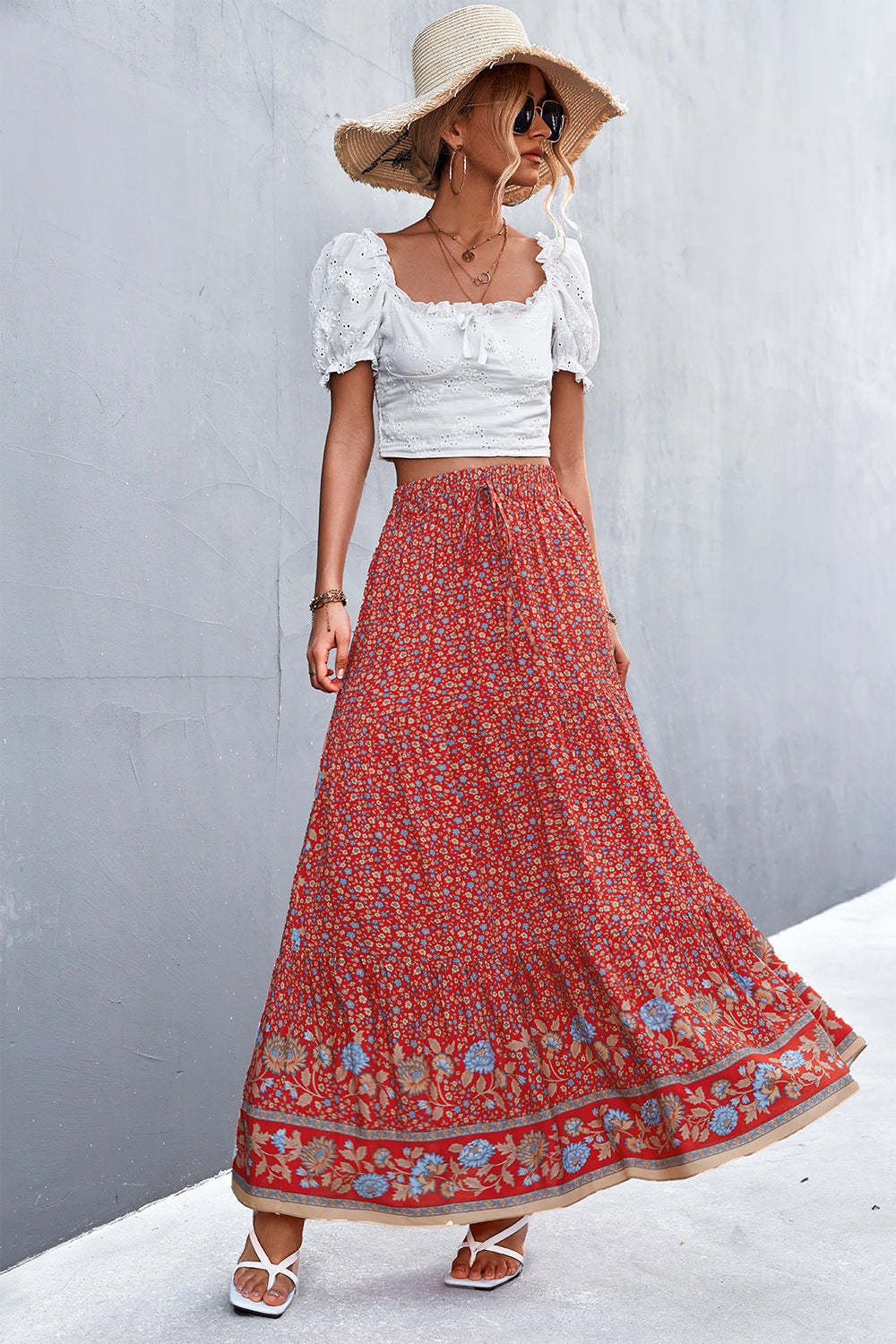 hemian Floral Maxi Skirt