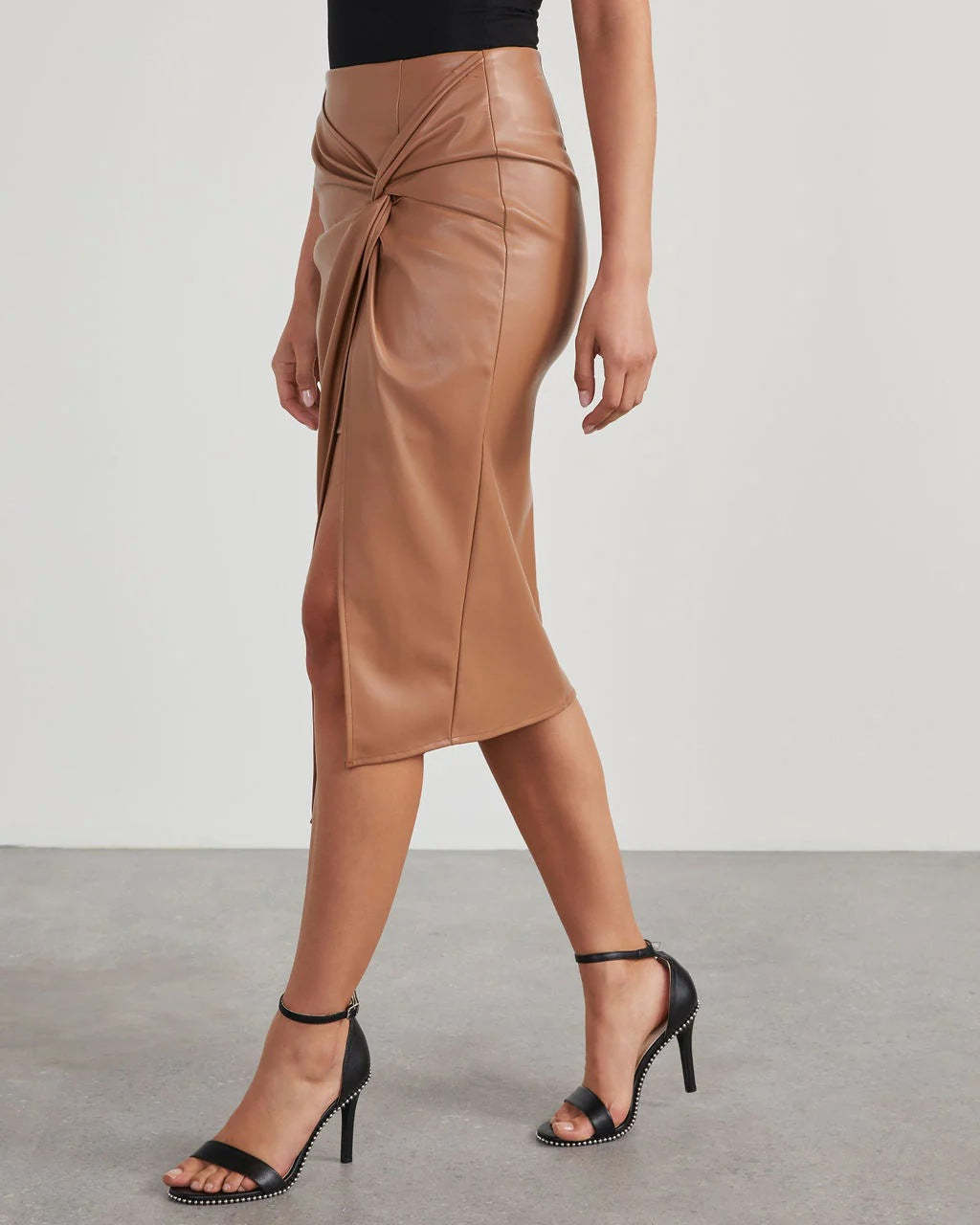 Asymmetrical Vegan Leather Skirt