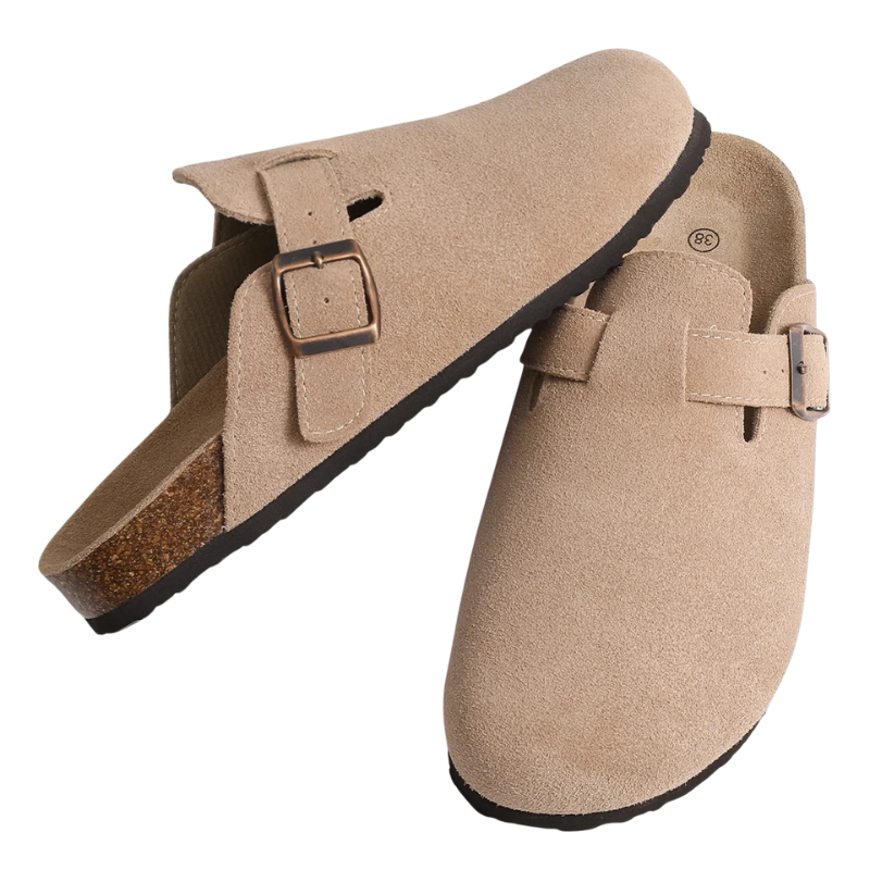 Orthopedic Sandals Women’s Suede Mules Slippers Cork With Arch Support