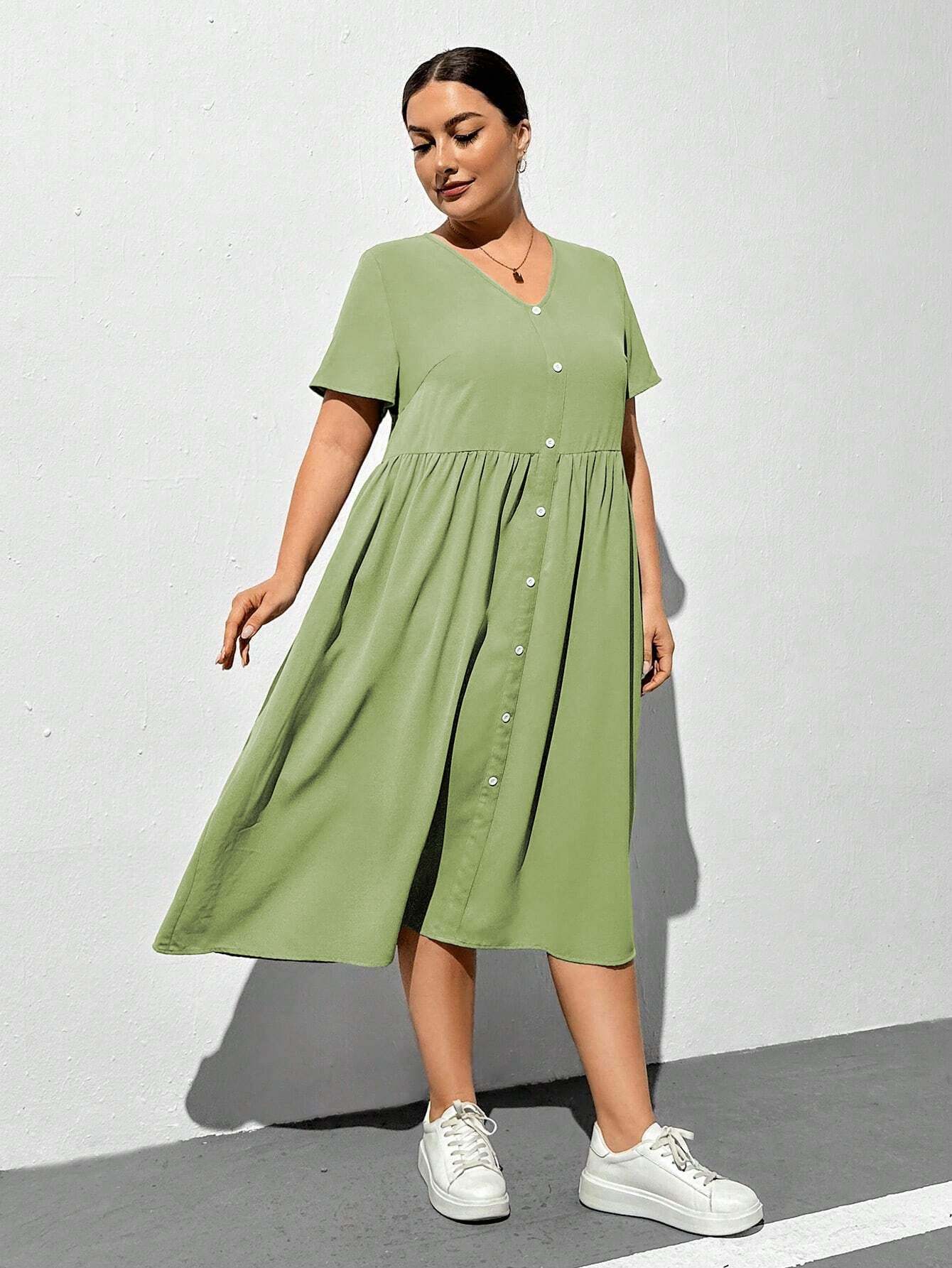 Button-Down Midi Dress