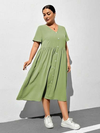 Button-Down Midi Dress