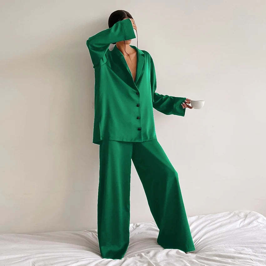 Silky Elegance OverSized Pajama Set