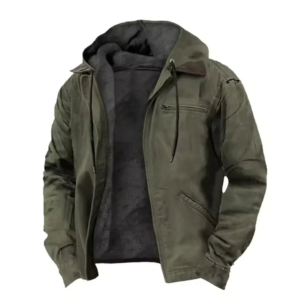 Men's Stylish Fleece-Lined Hooded Jacket