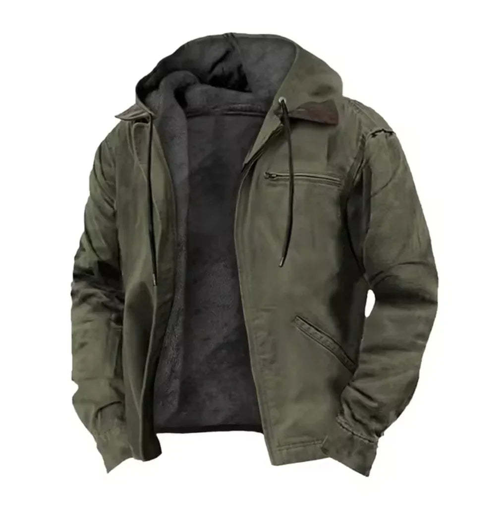 Men's Stylish Fleece-Lined Hooded Jacket