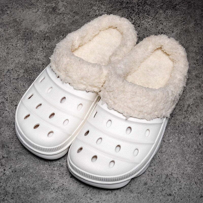 Fluffy Plush Slippers Plus Size EVA Men Clogs