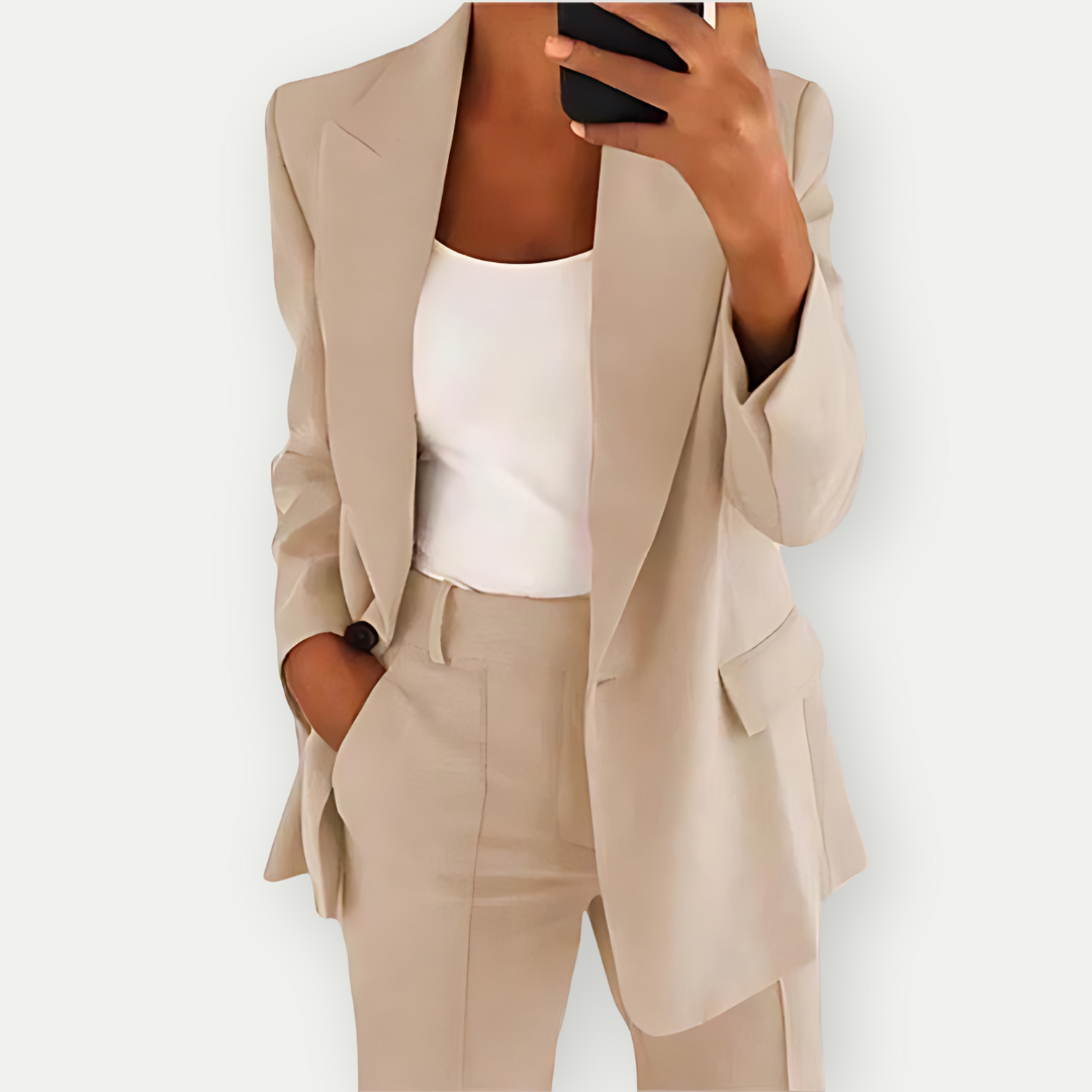 Plain Women's Blazer Set