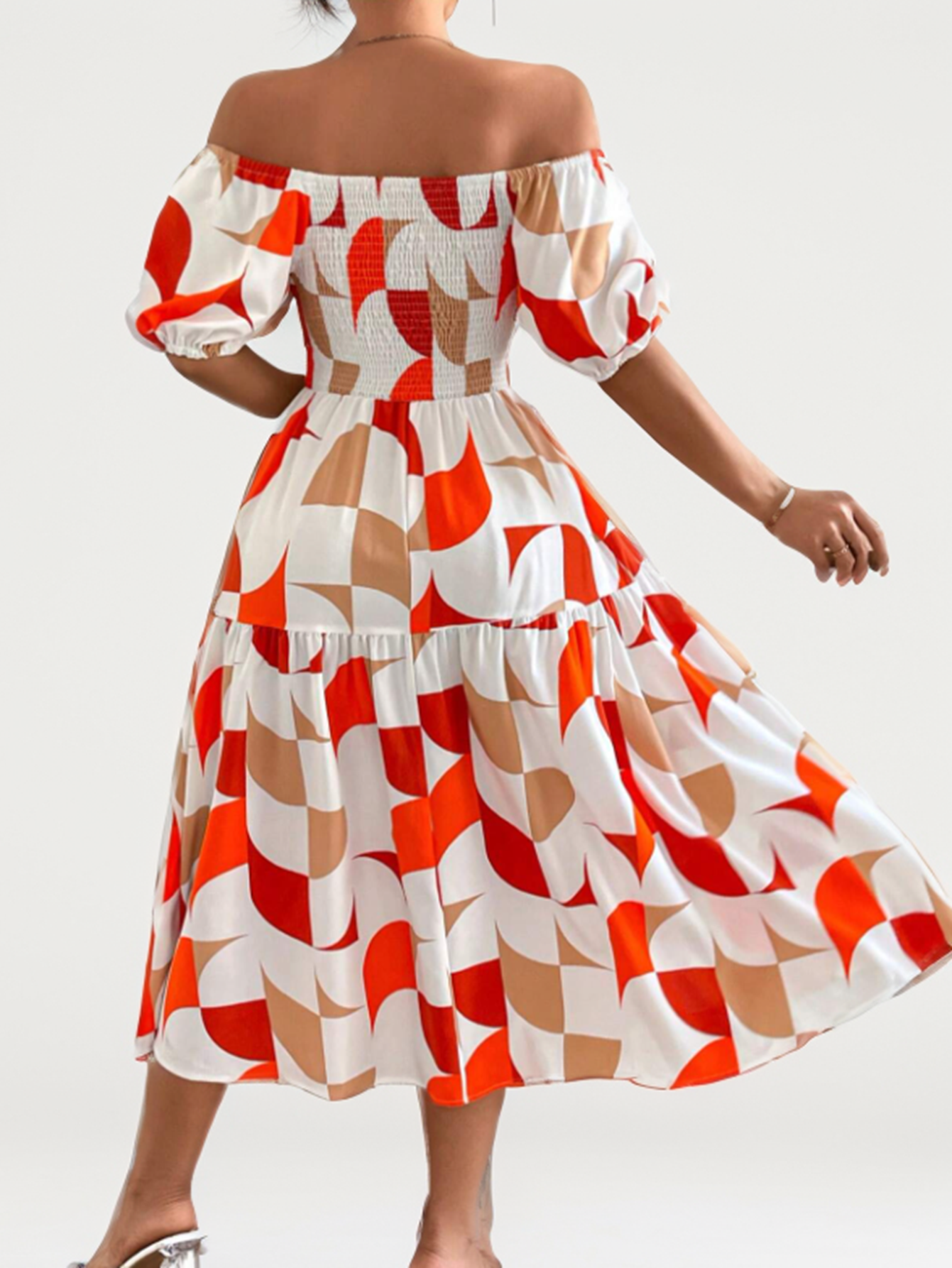Off-Shoulder Midi Dress