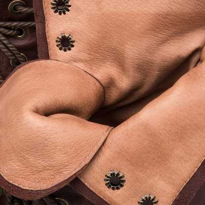 Women's Handmade Sheepskin Combat Boots Designer Retro Chunky Riding Boots
