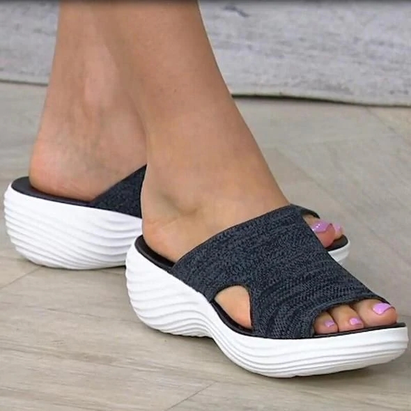 Upgraded Stretch Orthotic Slide Sandals, Knitted Sports Corrective Sandal