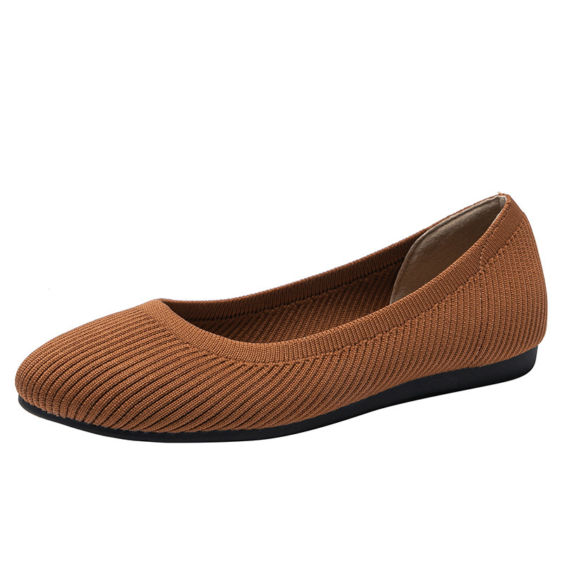 Comfort Pointed-Toe Breathable Knit Ballet Flat Shoes for Wide Feet and Bunion