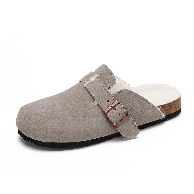 Orthopedic Sandals Women’s Suede Mules Slippers Cork With Arch Support