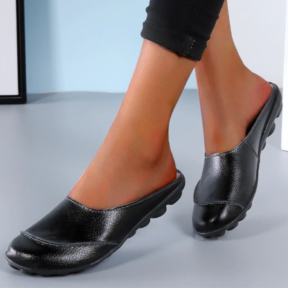 Slip On Loafers Slippers Wear Leather Soft Soles And Comfortable Flat Shoes