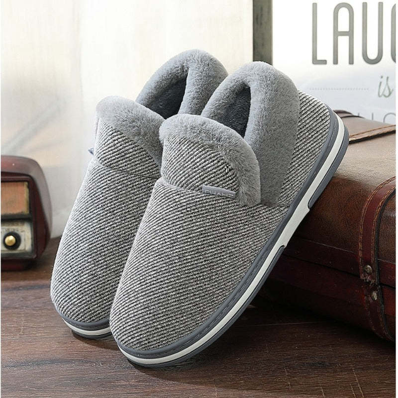 Women Cute Fur Slippers Heel Wrap Winter Footwear