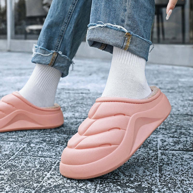 Women Waterproof Winter Slippers Plush Thick Sole