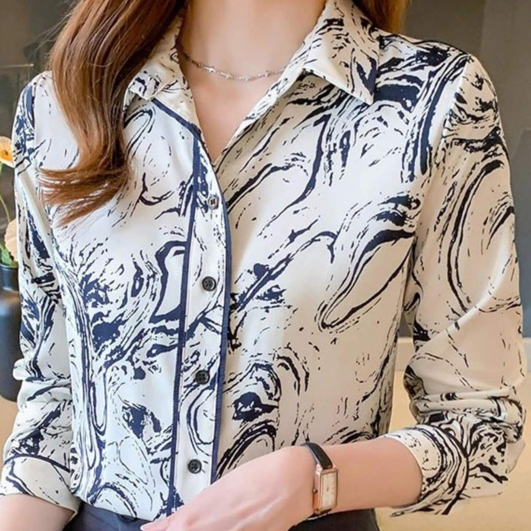 Elegant Abstract Print Shirt