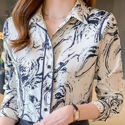 Elegant Abstract Print Shirt