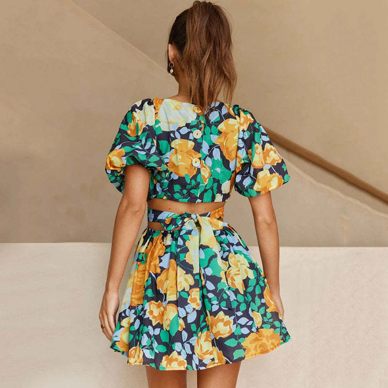 Floral V-Neck Wrap Dress