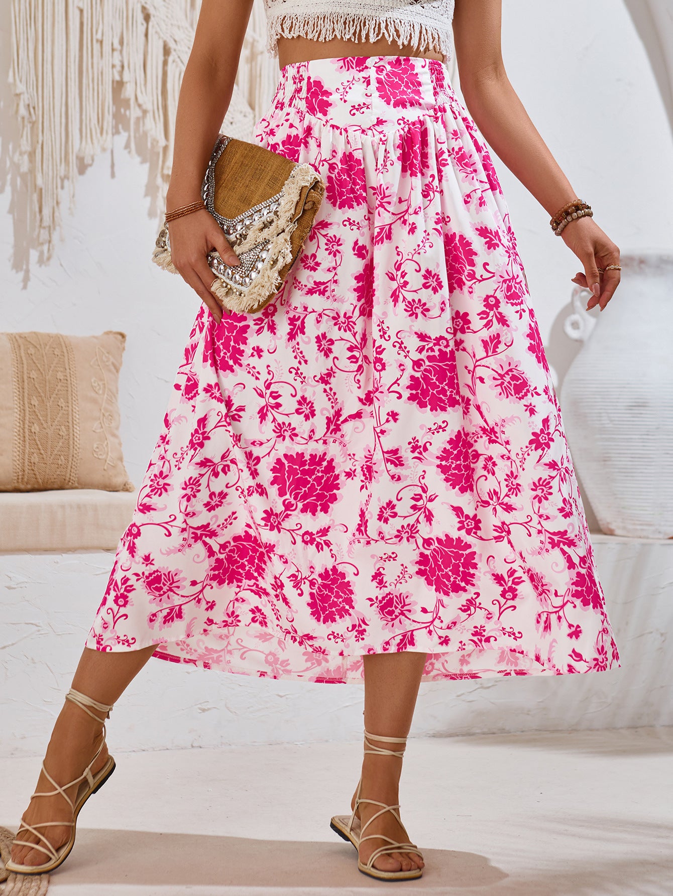 Floral Midi Summer Skirt