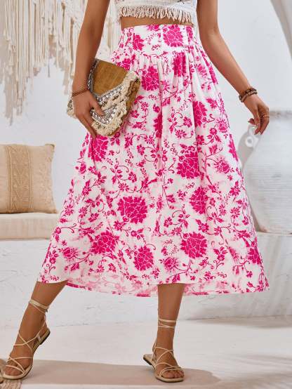 Floral Midi Summer Skirt