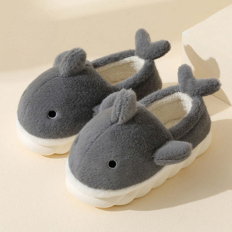 Heel-covered Powder Blue Super Soft Warm and Anti-slip Fluffy Slippers
