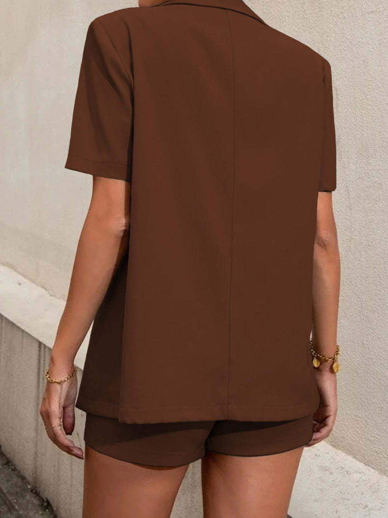 Short Sleeve Blazer And Shorts