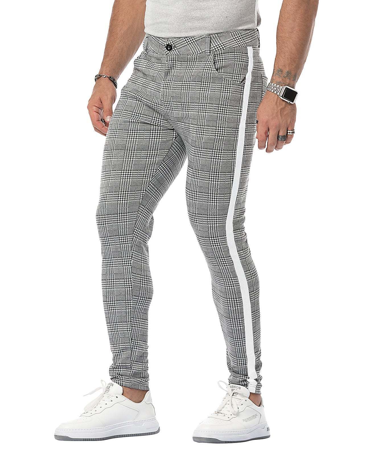  Skinny Fit Checkered Chino