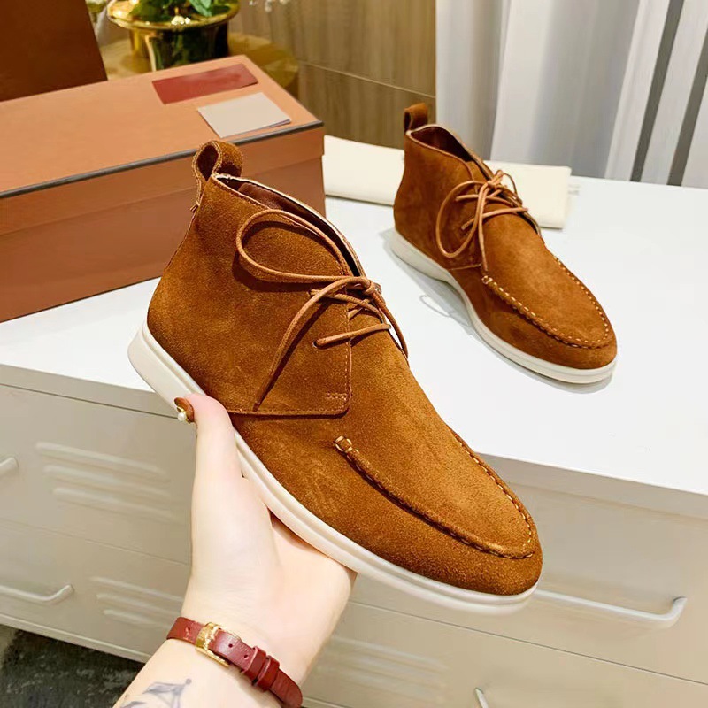 Casual Suede Lace-up Flat Desert Boots
