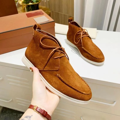 Casual Suede Lace-up Flat Desert Boots