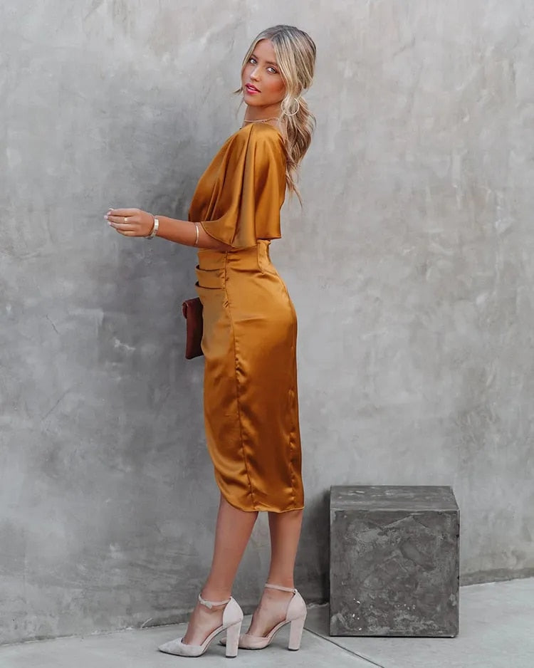 Elegant Draped Cocktail Dress