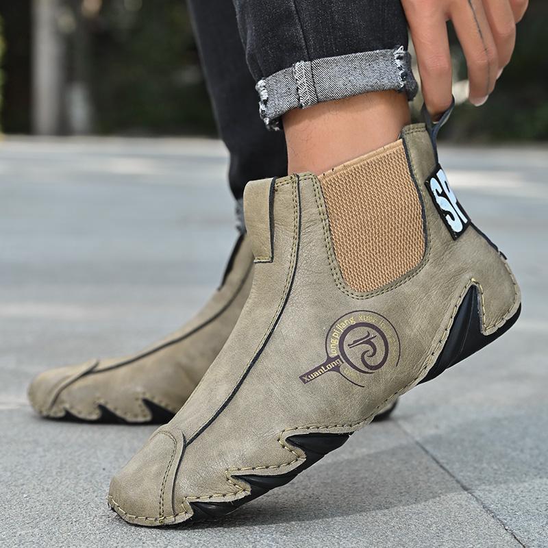 Men's Leather Breathable Hand Seams Soft Octopussy Sole Slip On Trendy casual shoes