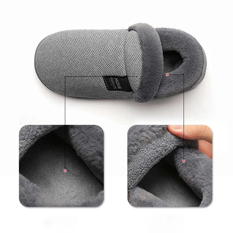 Women Cute Fur Slippers Heel Wrap Winter Footwear
