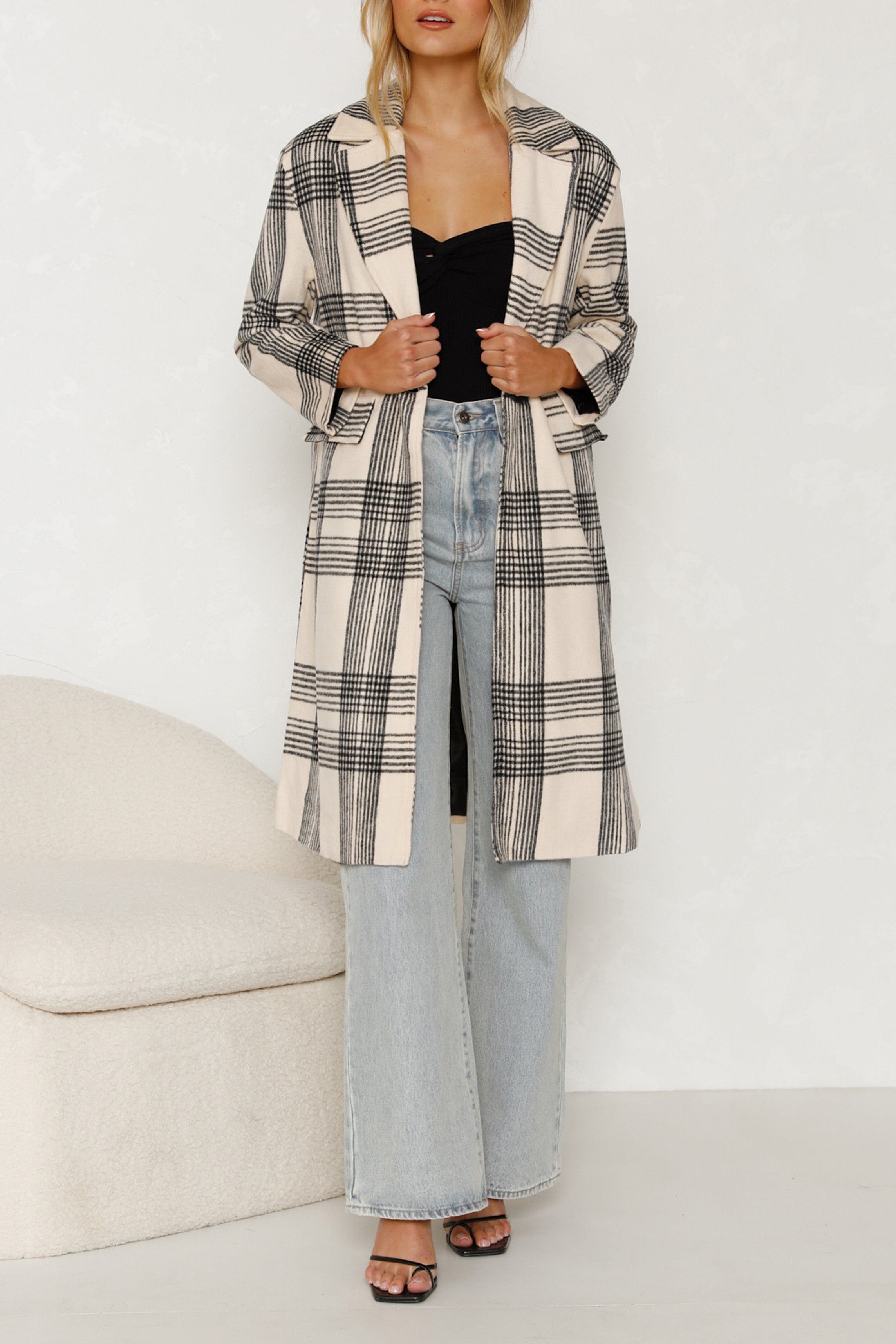Plaid Longline Coat