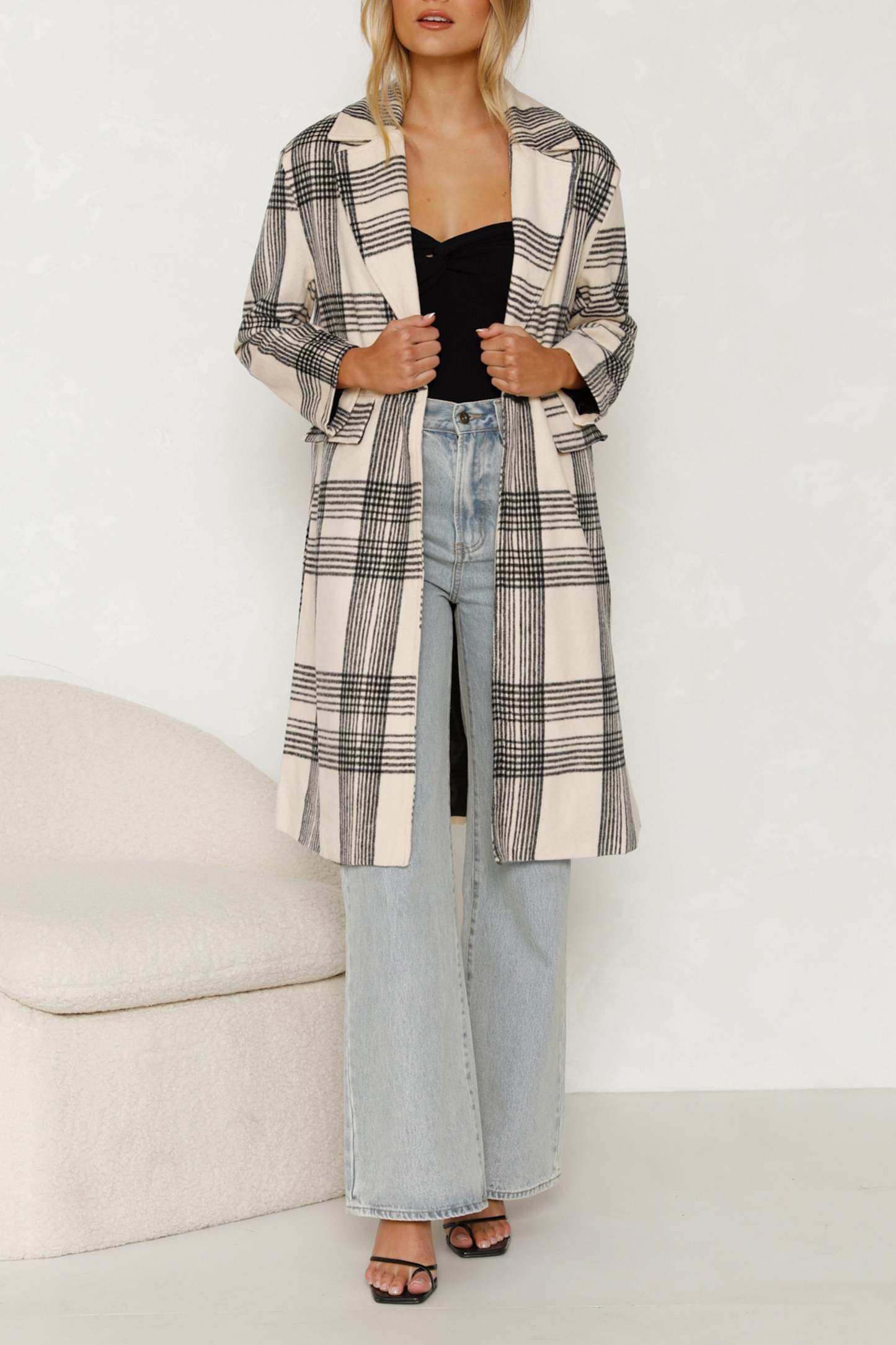Plaid Longline Coat